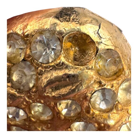 Vintage ORA Rhinestone Buddha Brooch Pin Gold Tone Jewelry  Rhinestone READ - Picture 2 of 6